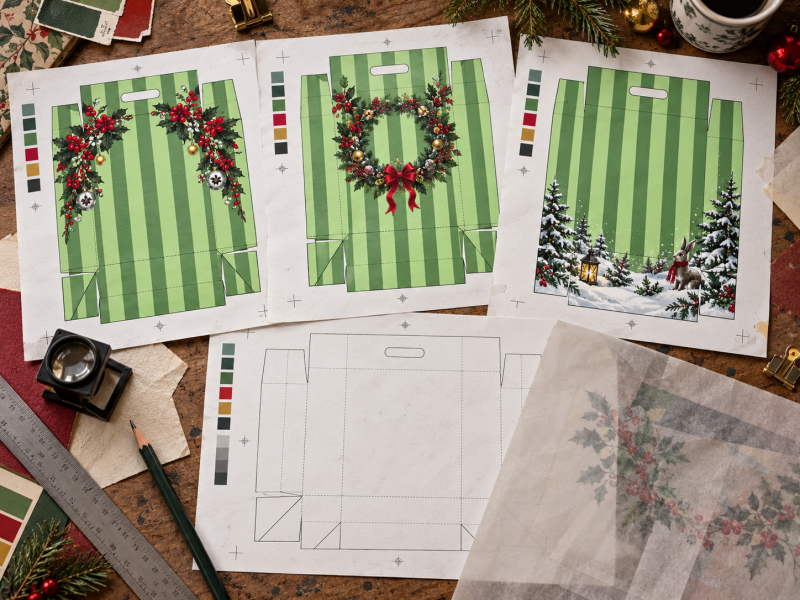 Christmas packaging artwork design example