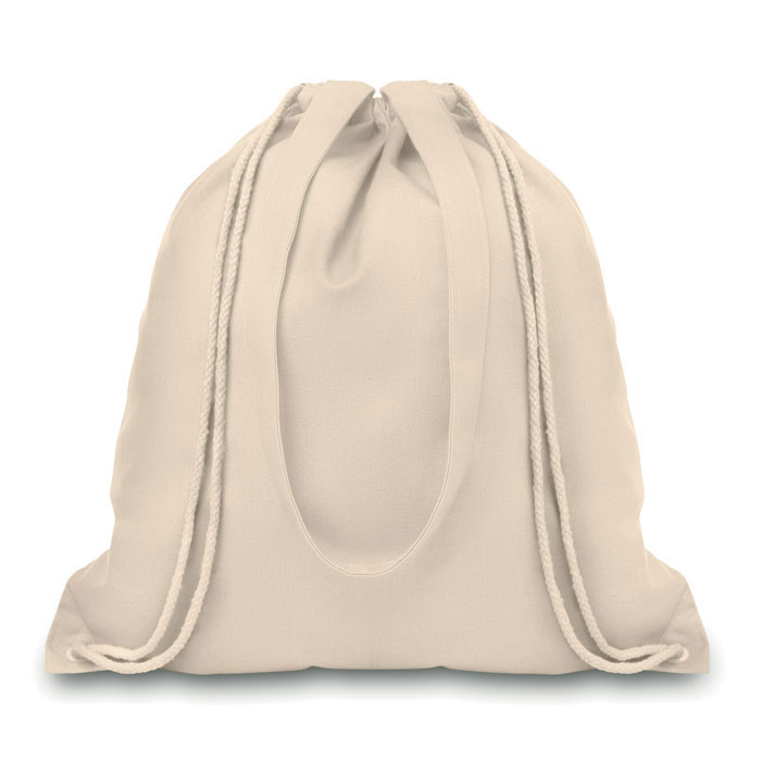 Canvas shopping bag with long handles and drawstring 38 x 42 cm